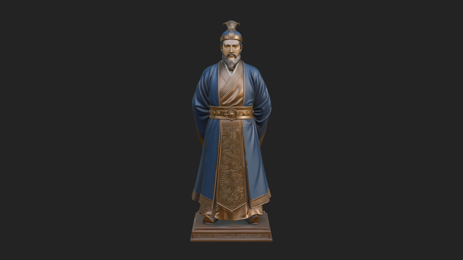 Court Official Robe Statue Design 2 3D Print Model 3D Model