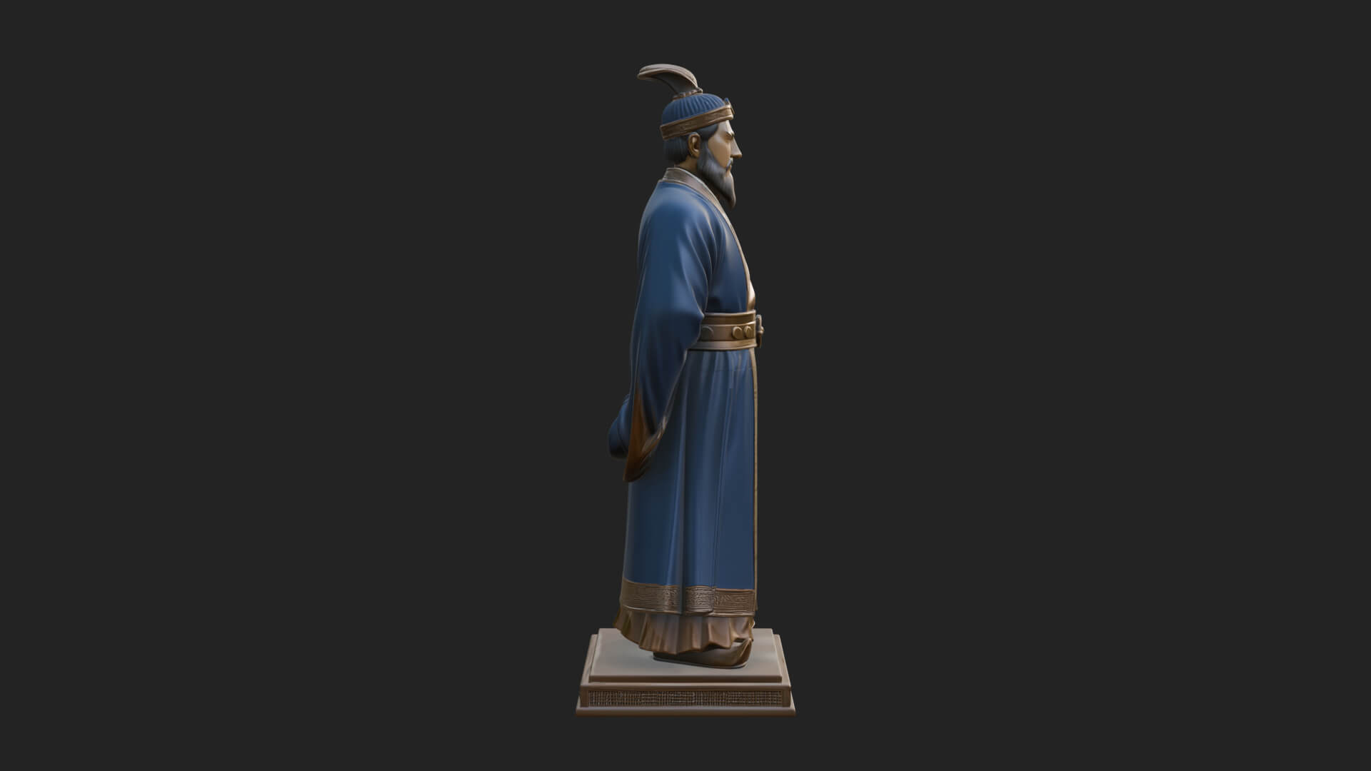 Court Official Robe Statue Design 2 3D Print Model 3D Model