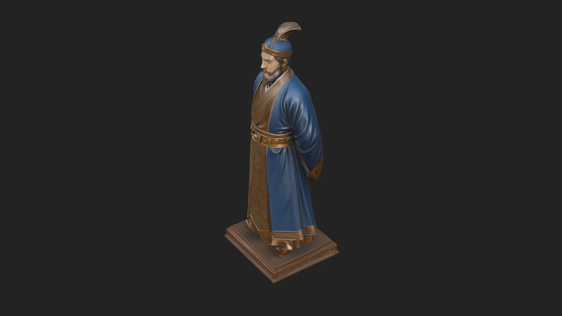 Court Official Robe Statue Design 2 3D Print Model 3D Model
