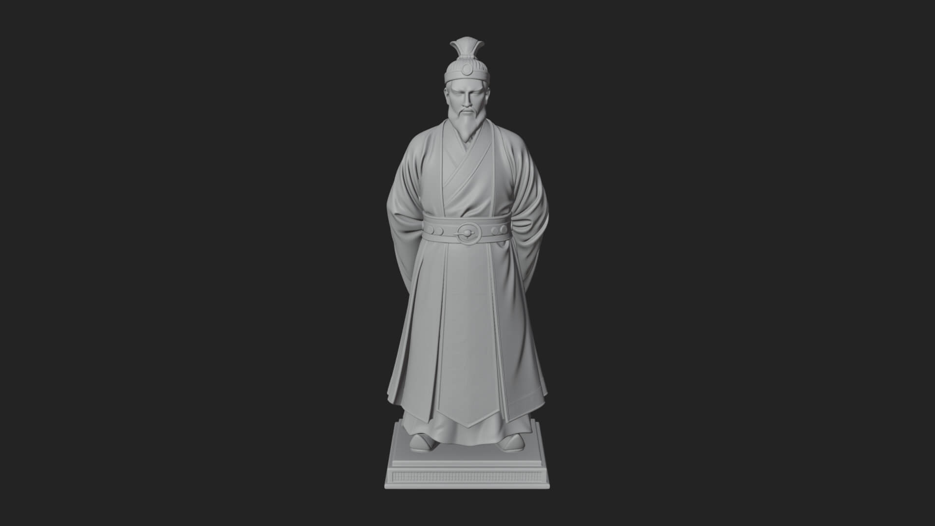 Court Official Robe Statue Design 2 3D Print Model 3D Model