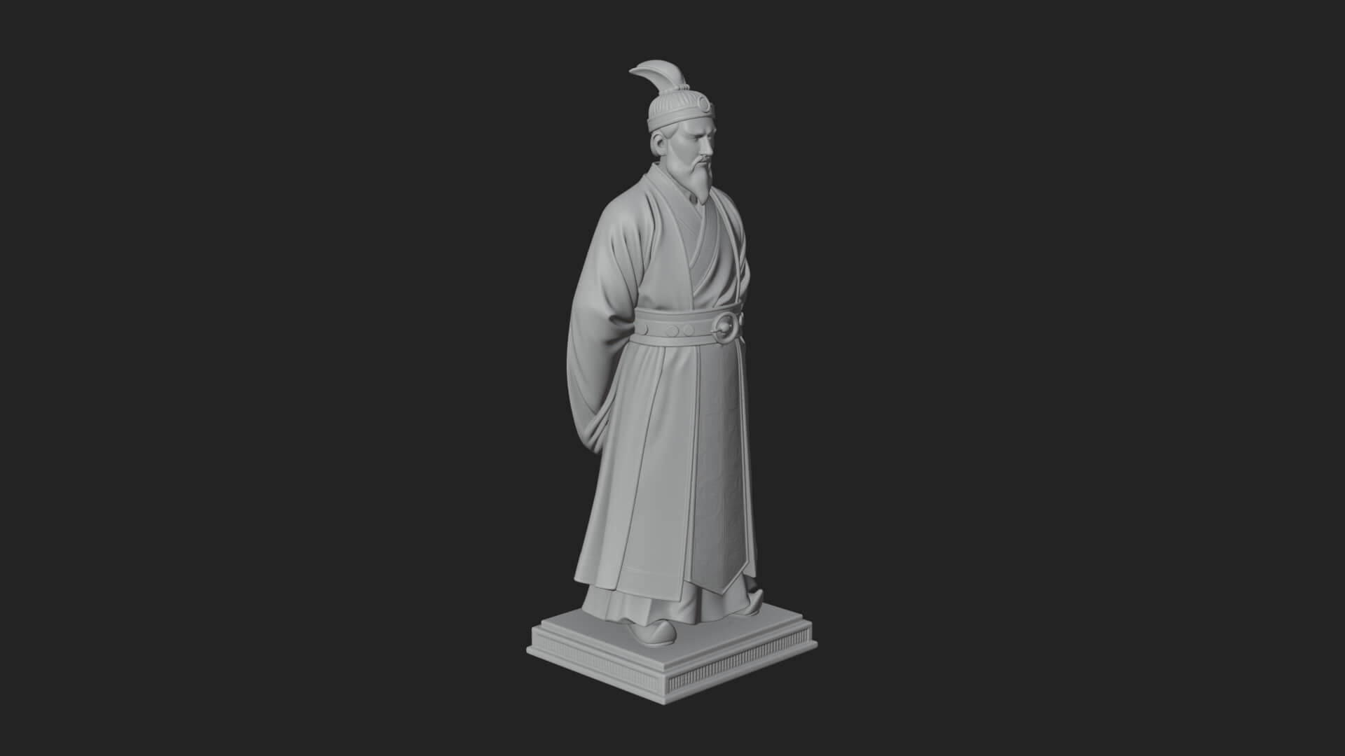 Court Official Robe Statue Design 2 3D Print Model 3D Model