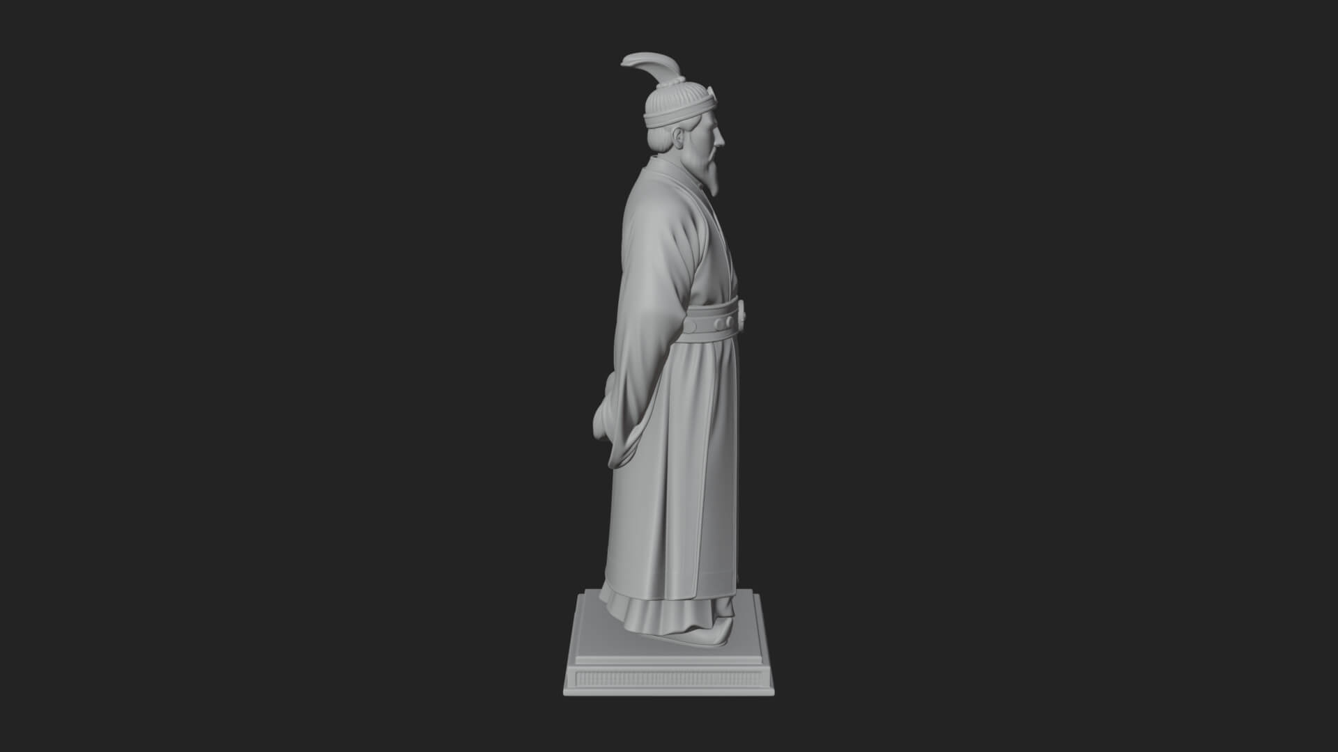 Court Official Robe Statue Design 2 3D Print Model 3D Model
