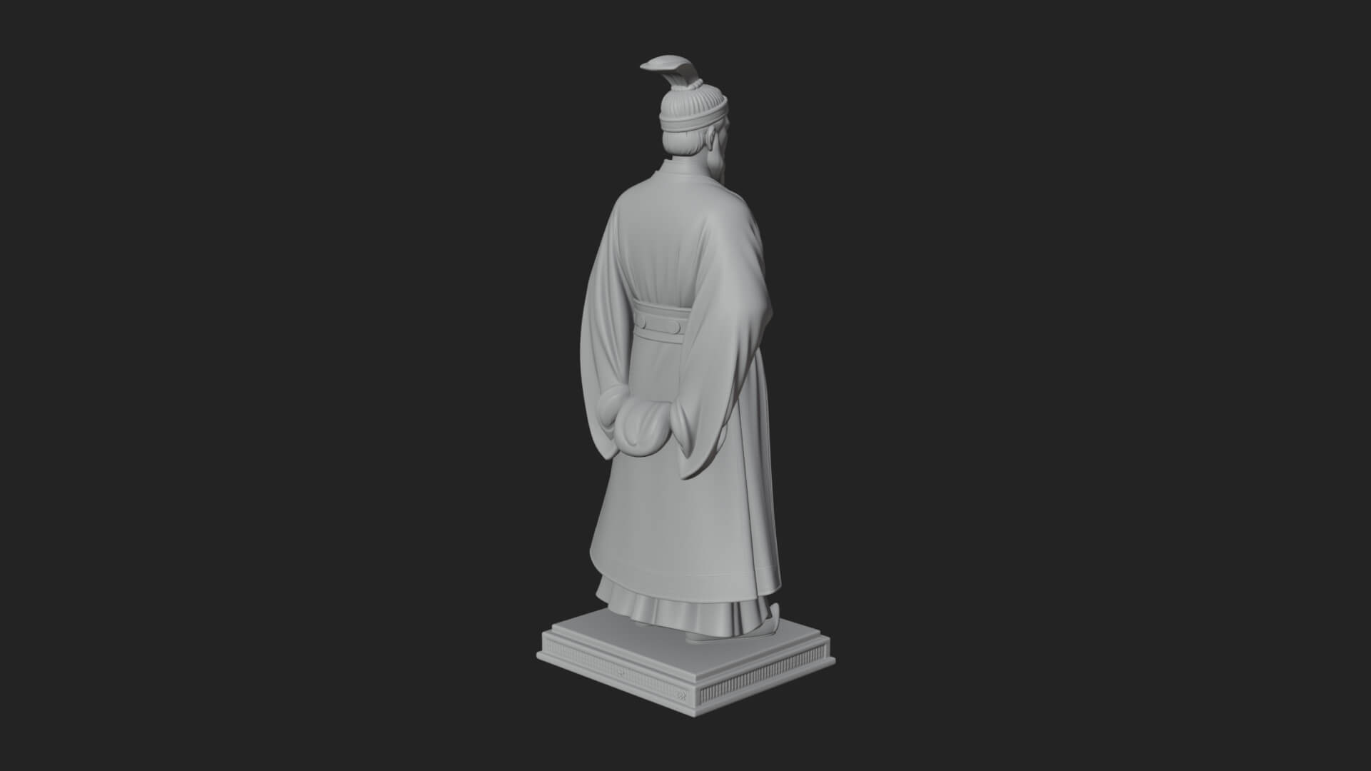 Court Official Robe Statue Design 2 3D Print Model 3D Model