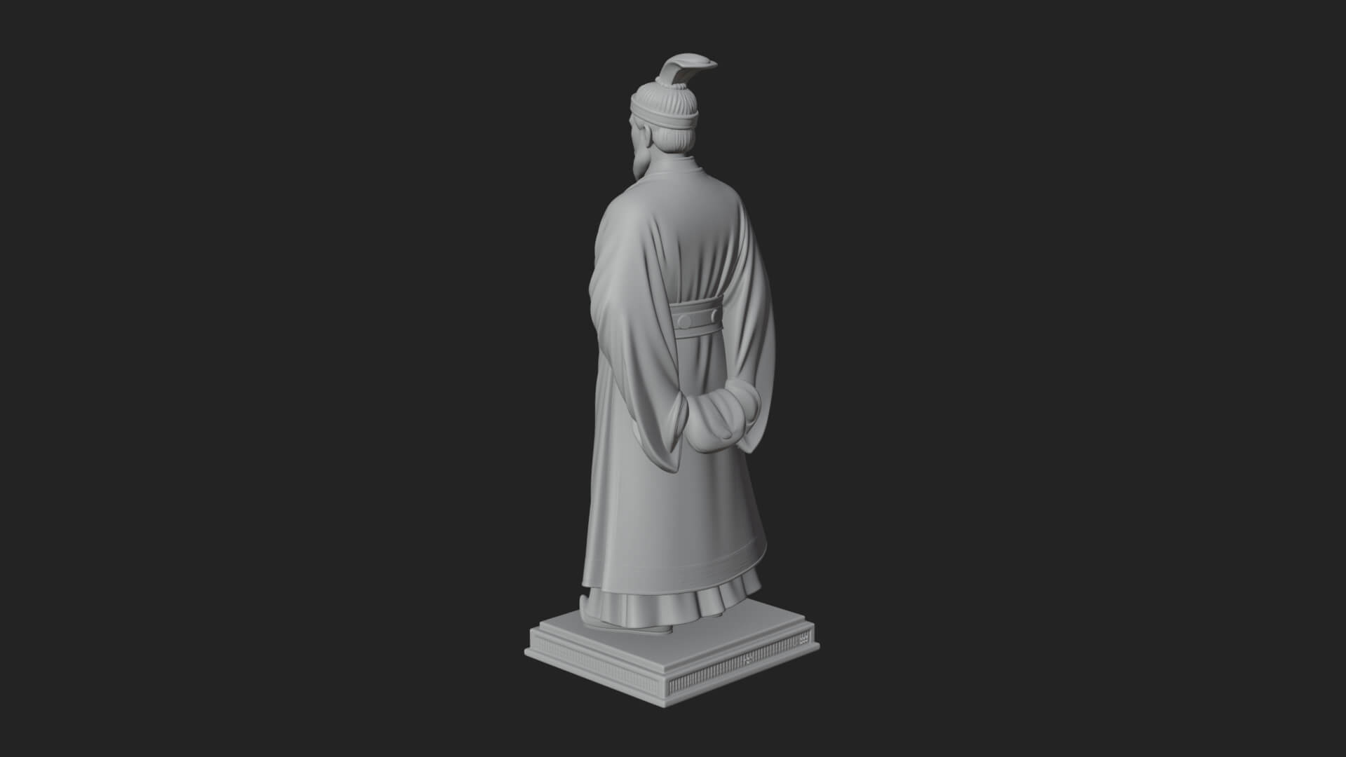 Court Official Robe Statue Design 2 3D Print Model 3D Model