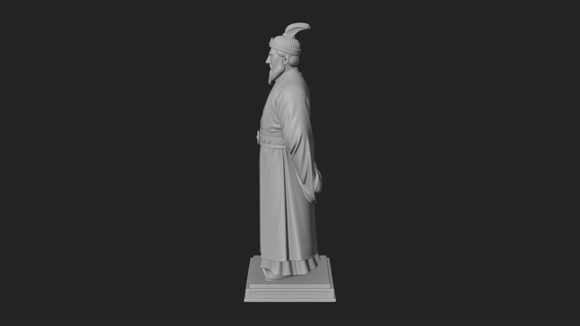 Court Official Robe Statue Design 2 3D Print Model 3D Model