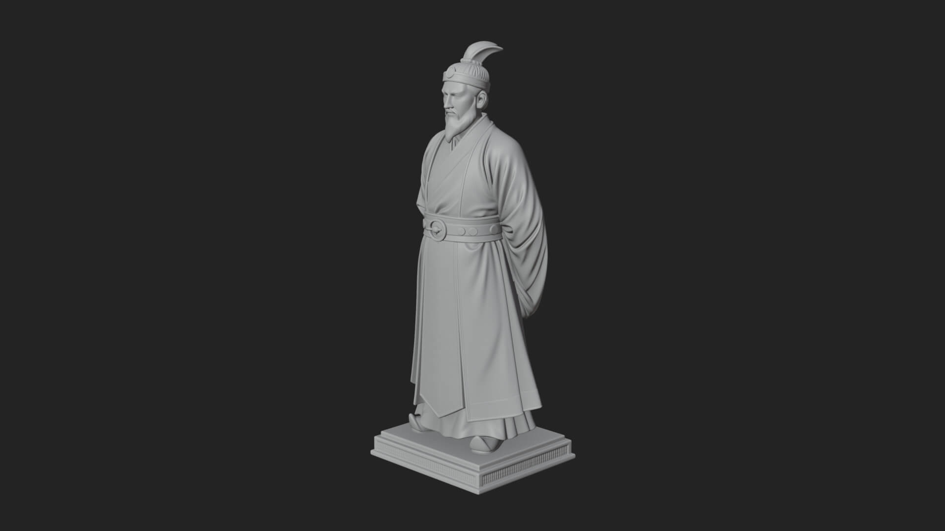 Court Official Robe Statue Design 2 3D Print Model 3D Model