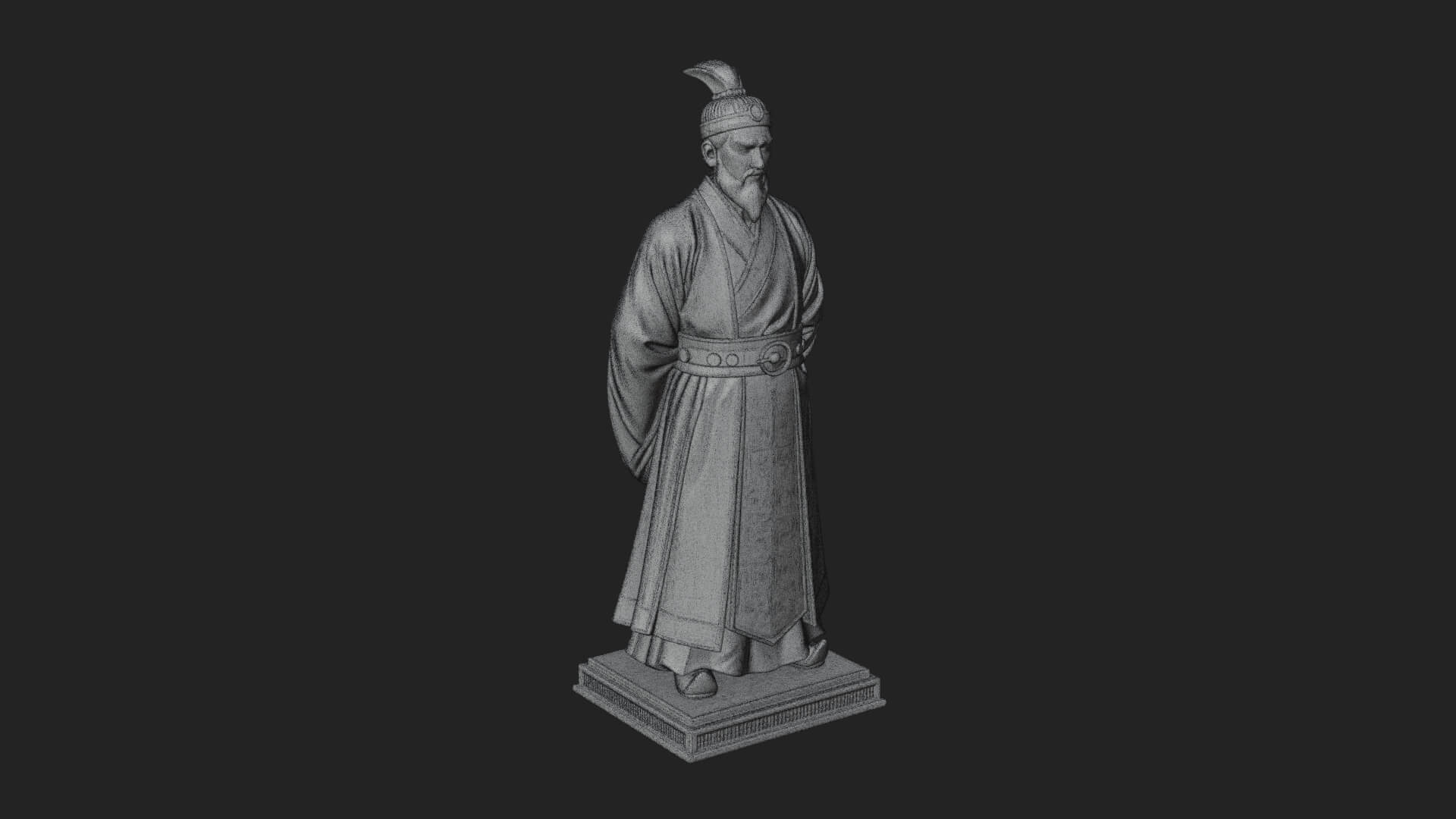 Court Official Robe Statue Design 2 3D Print Model 3D Model