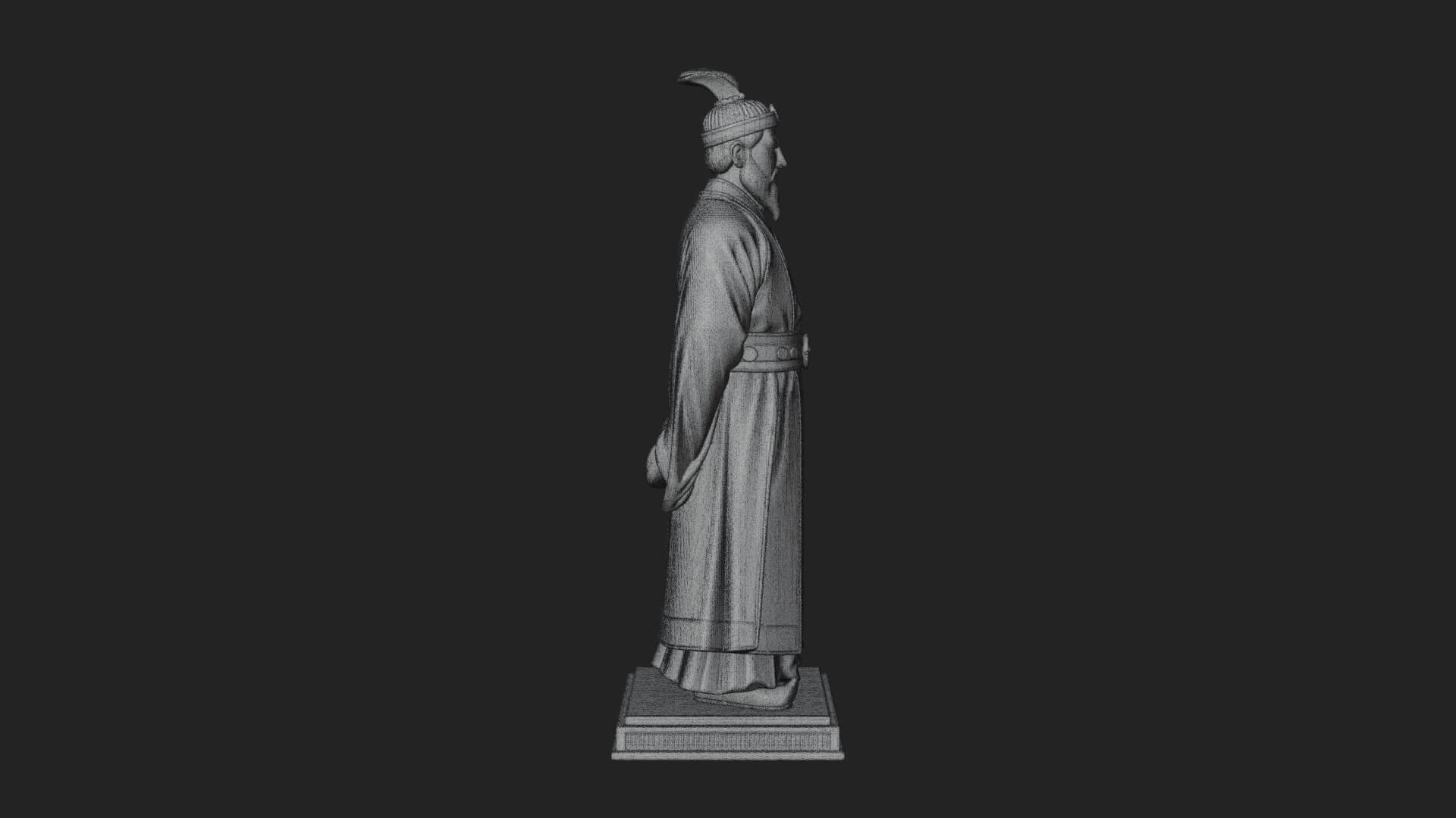 Court Official Robe Statue Design 2 3D Print Model 3D Model