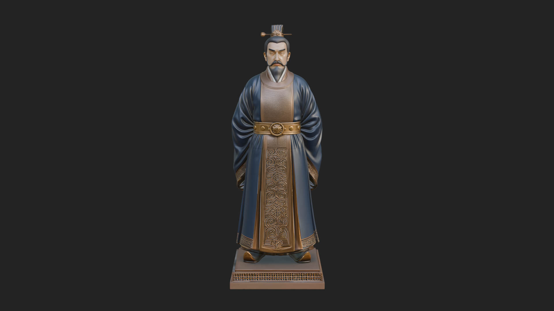 Court Official Robe Statue Design 3 3D Print Model 3D Model
