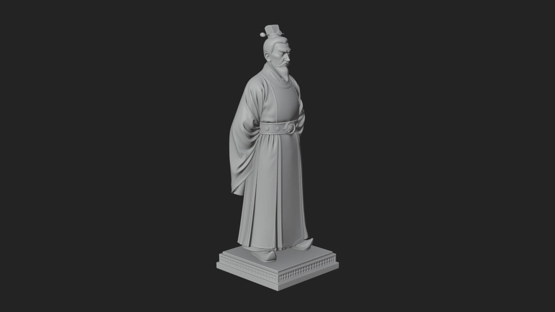 Court Official Robe Statue Design 3 3D Print Model 3D Model