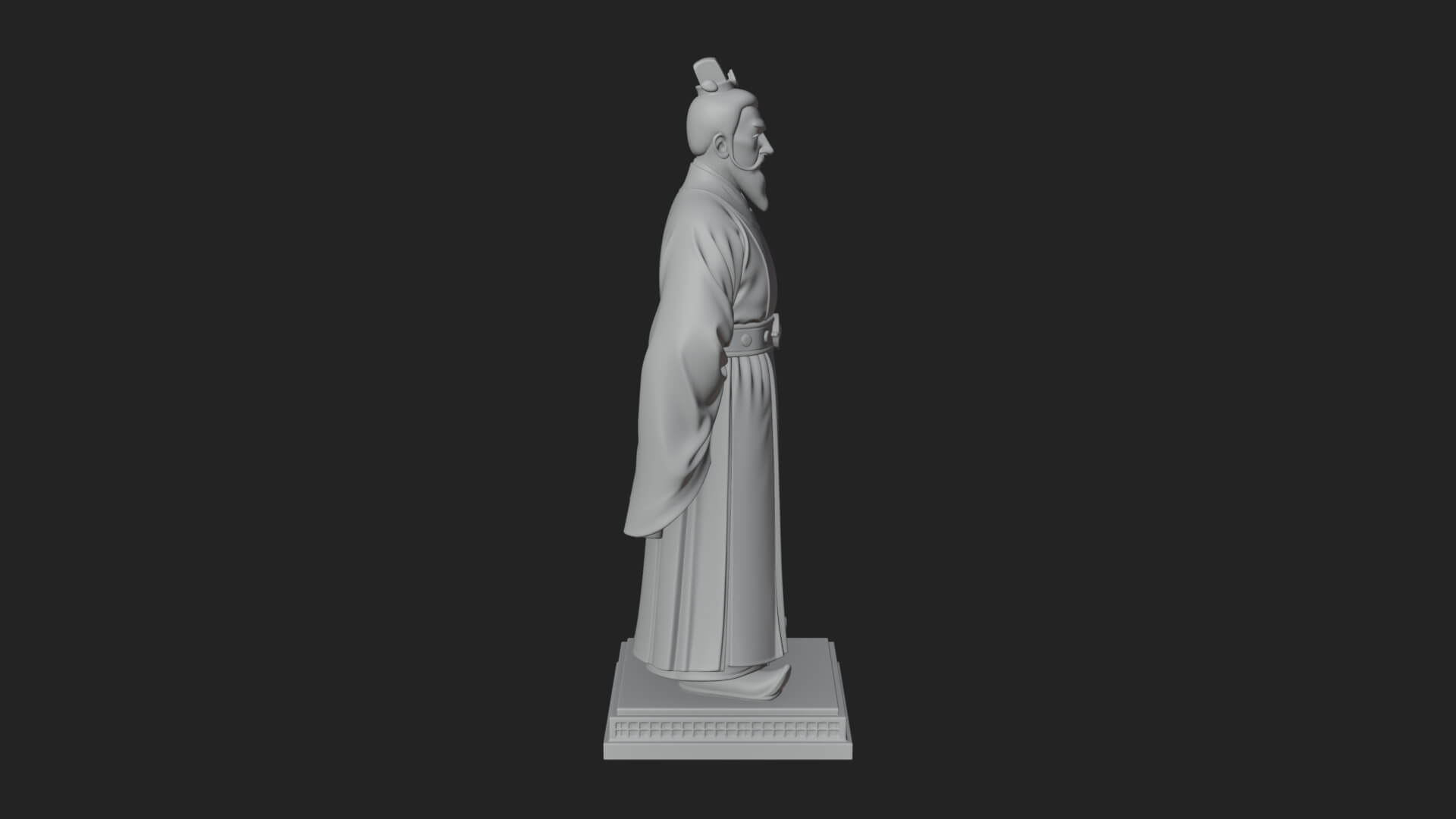 Court Official Robe Statue Design 3 3D Print Model 3D Model