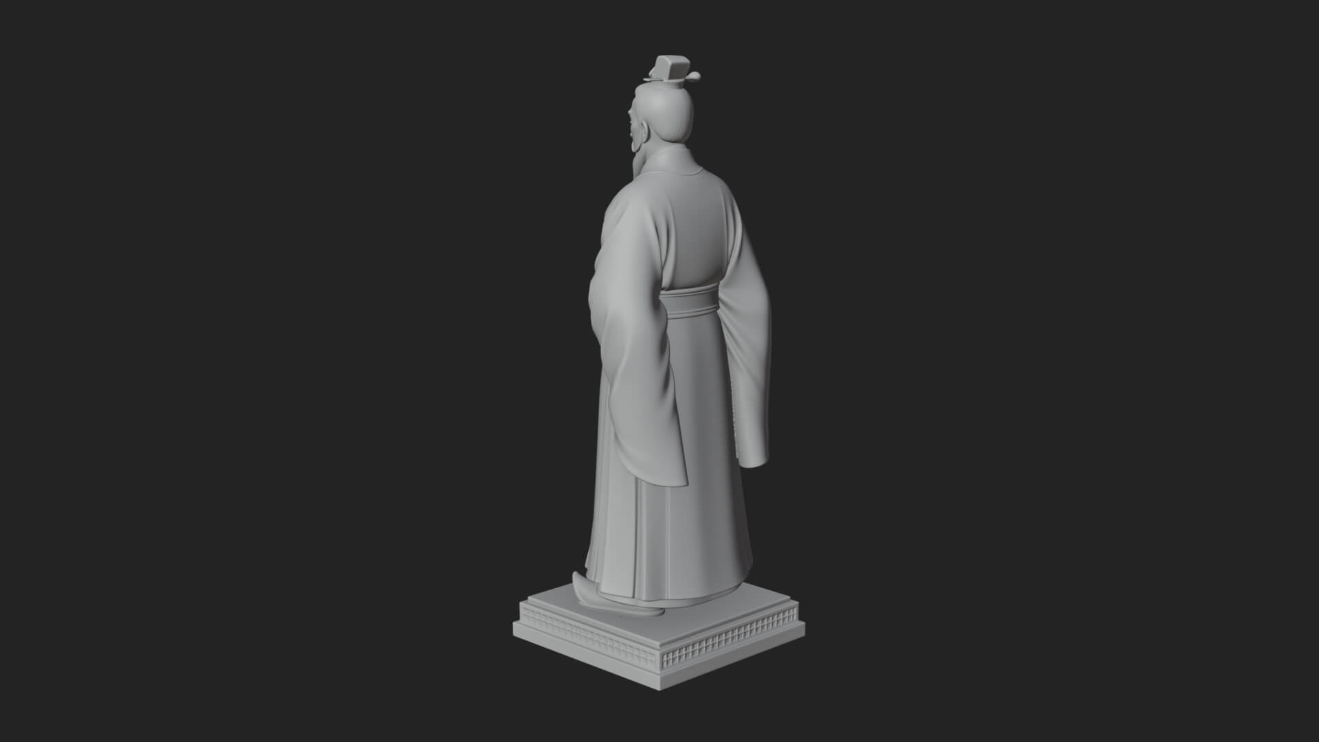 Court Official Robe Statue Design 3 3D Print Model 3D Model