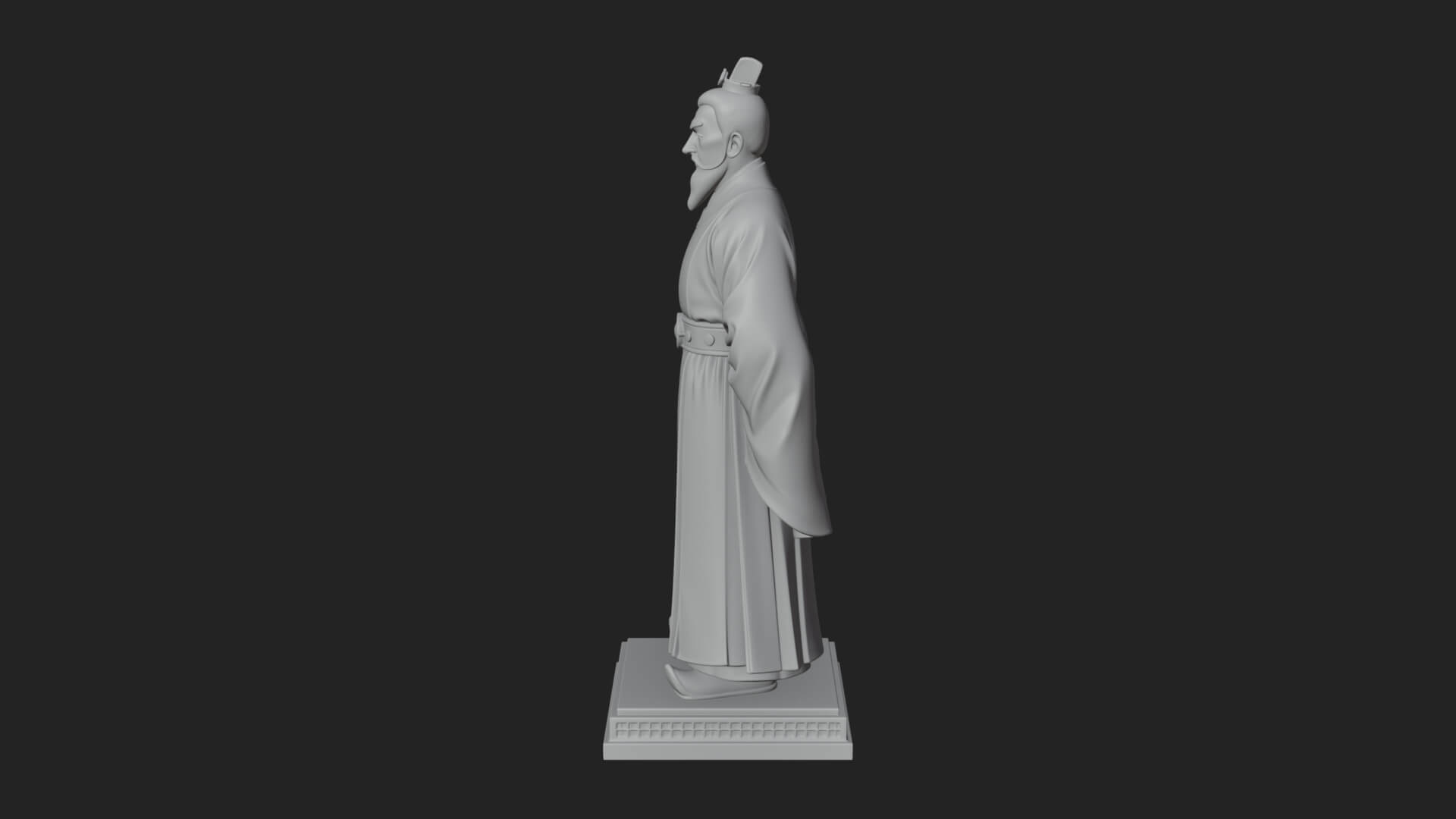 Court Official Robe Statue Design 3 3D Print Model 3D Model