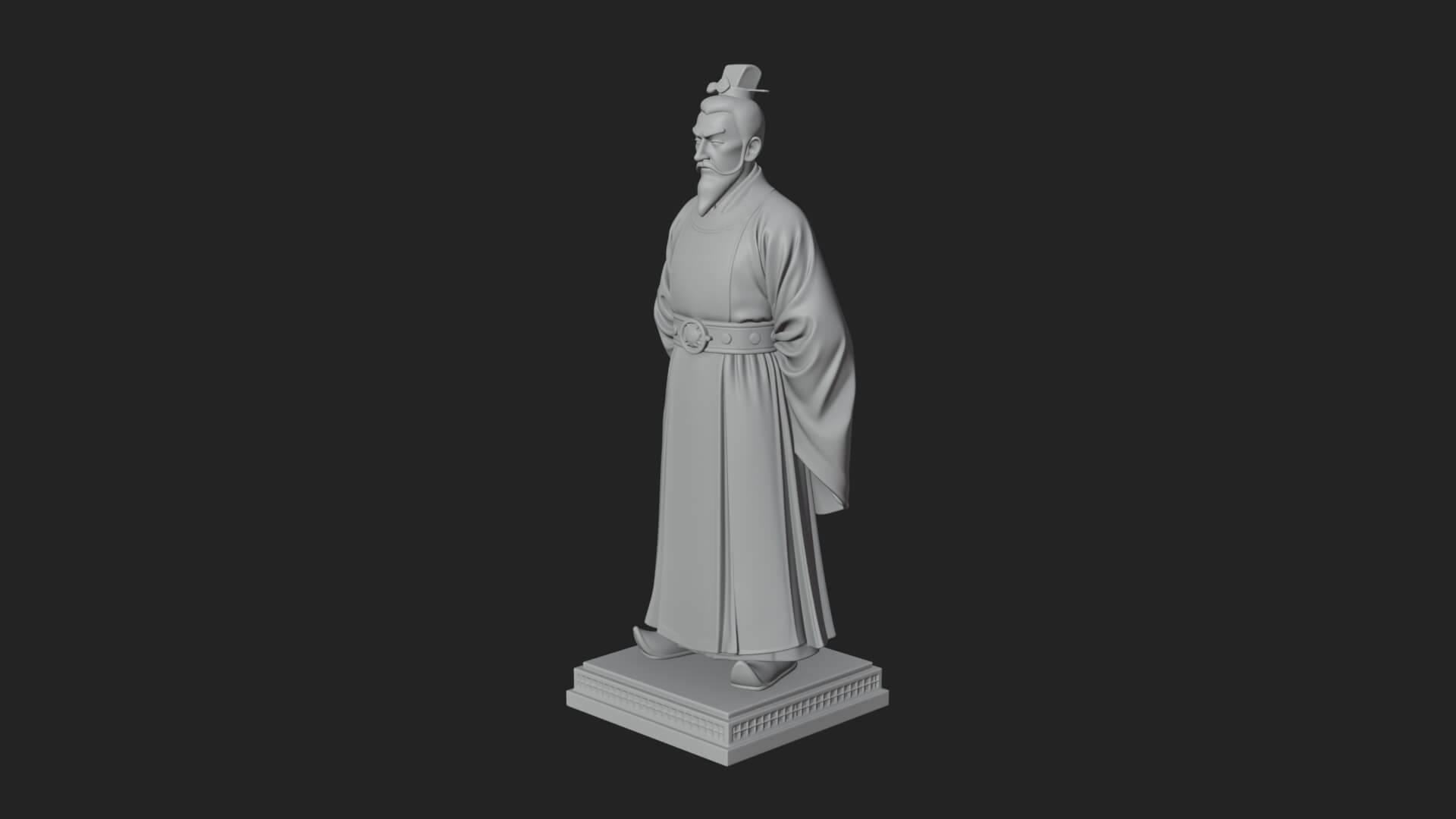 Court Official Robe Statue Design 3 3D Print Model 3D Model