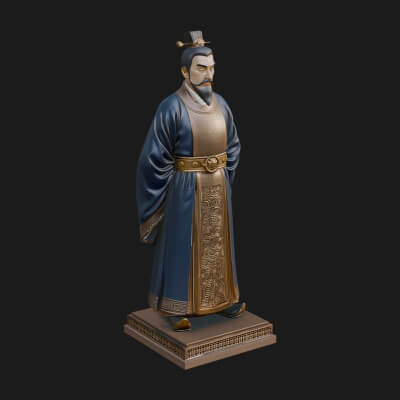 Court Official Robe Statue Design 3 3D Print Model