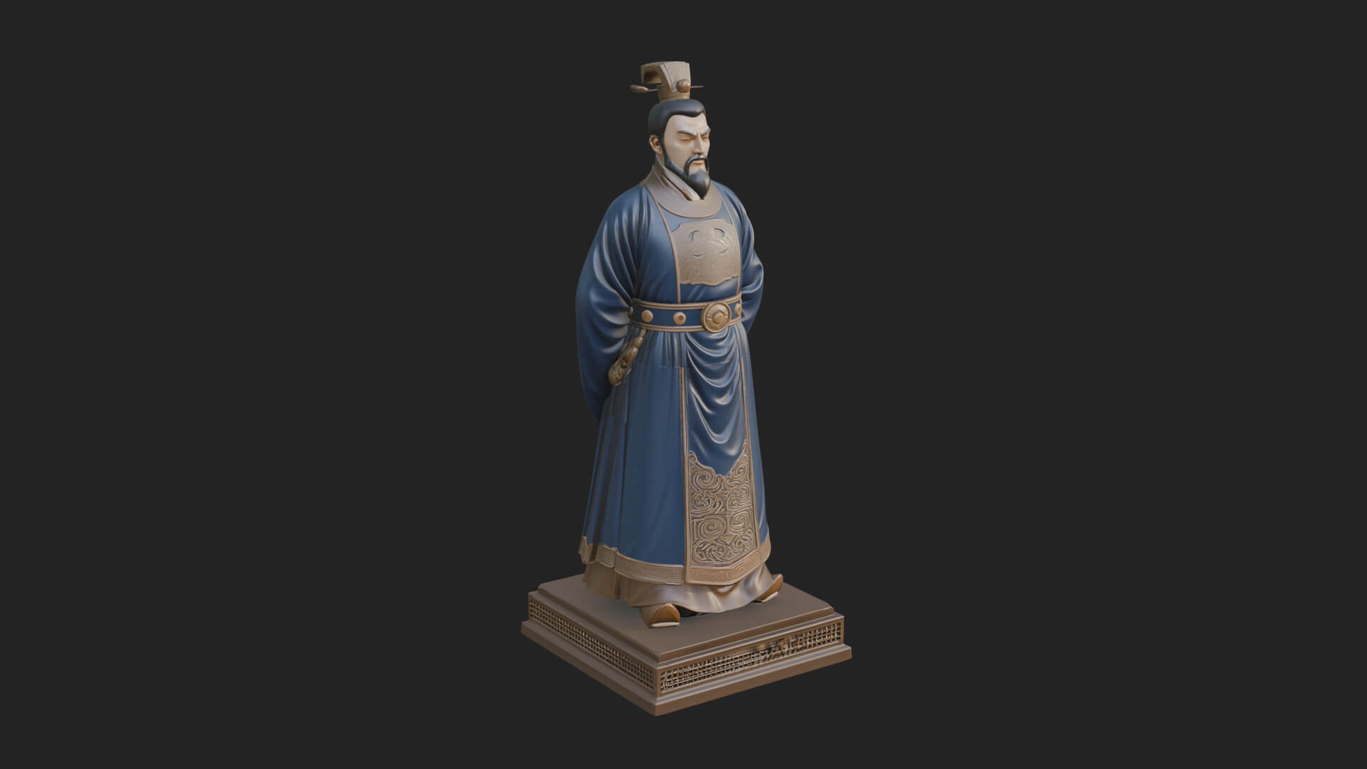 Court Official Robe Statue Design 4 3D Print Model 3D Model