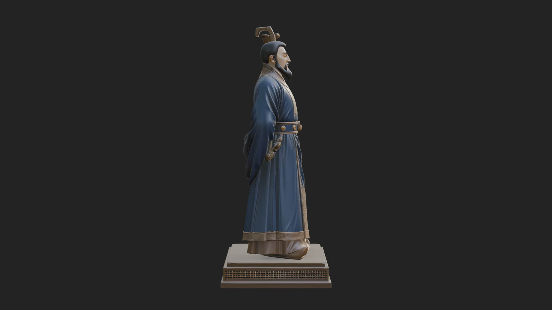 Court Official Robe Statue Design 4 3D Print Model 3D Model