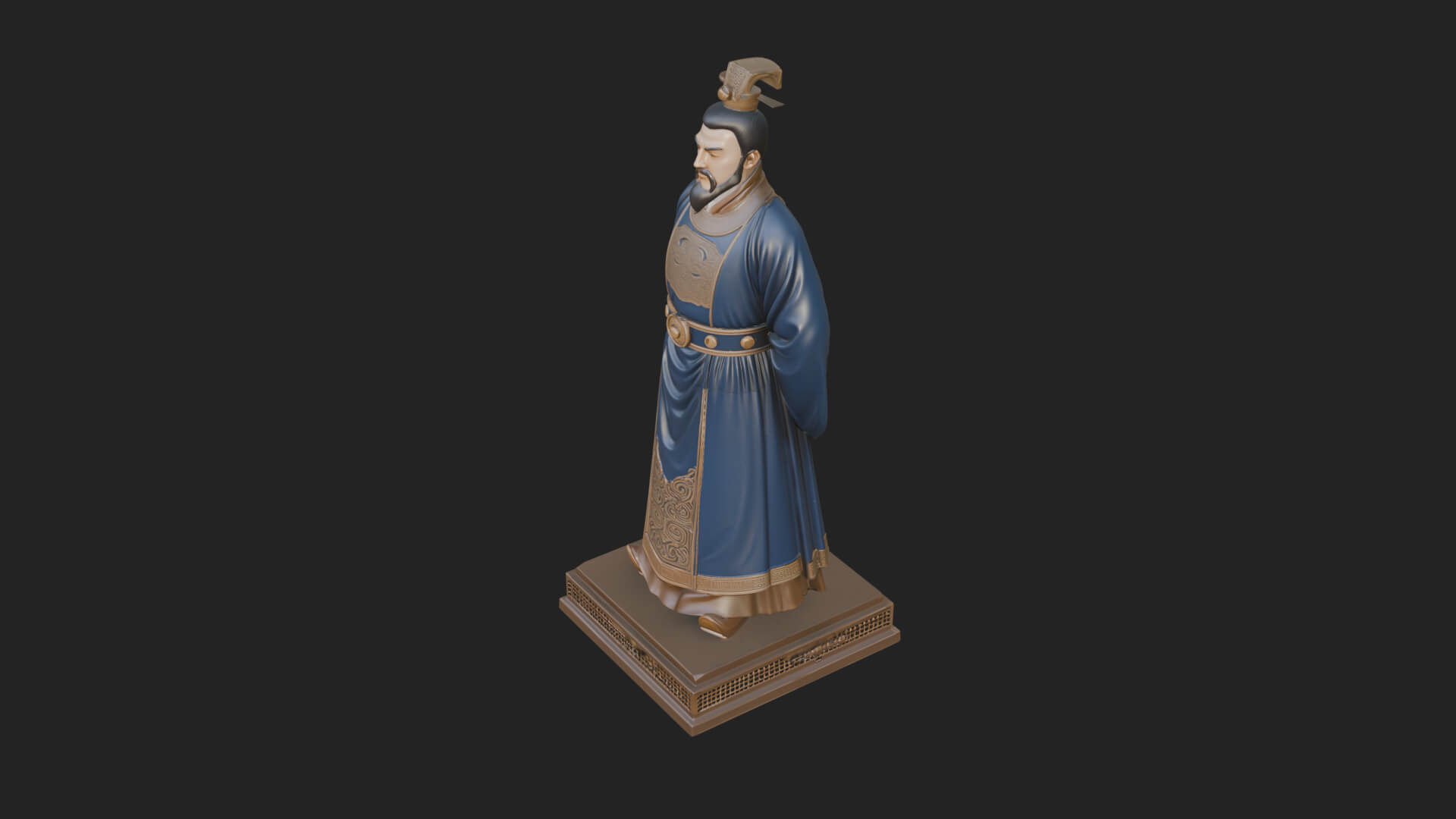 Court Official Robe Statue Design 4 3D Print Model 3D Model
