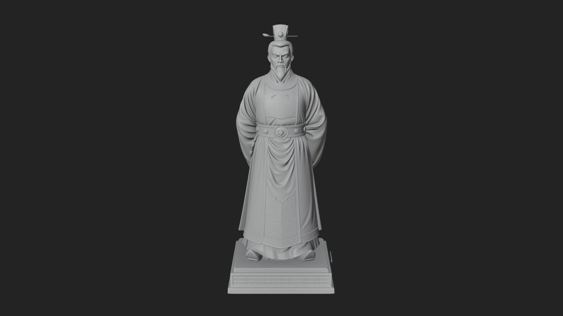 Court Official Robe Statue Design 4 3D Print Model 3D Model
