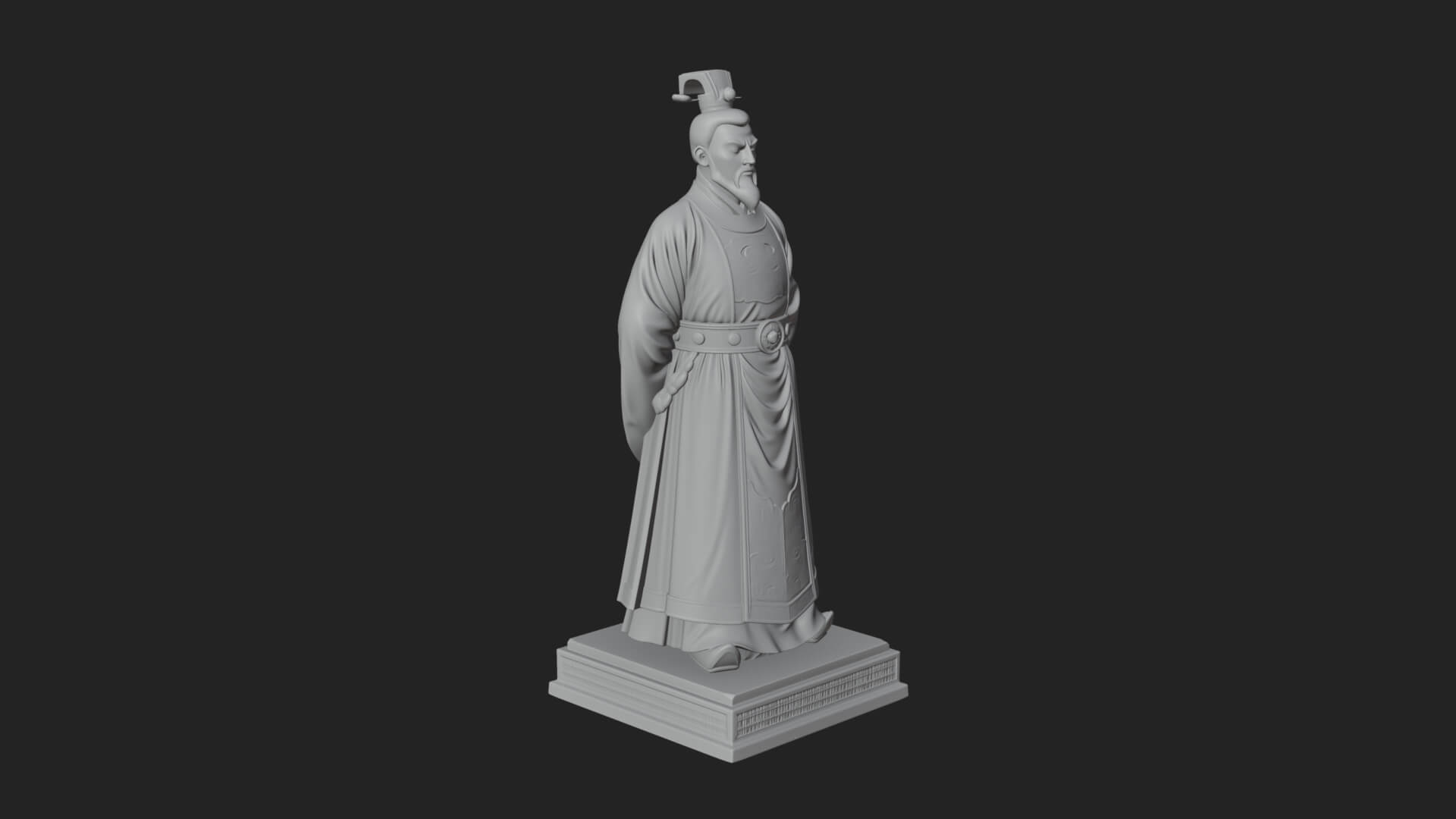 Court Official Robe Statue Design 4 3D Print Model 3D Model