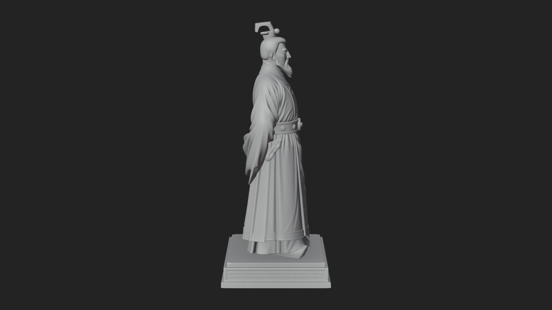 Court Official Robe Statue Design 4 3D Print Model 3D Model