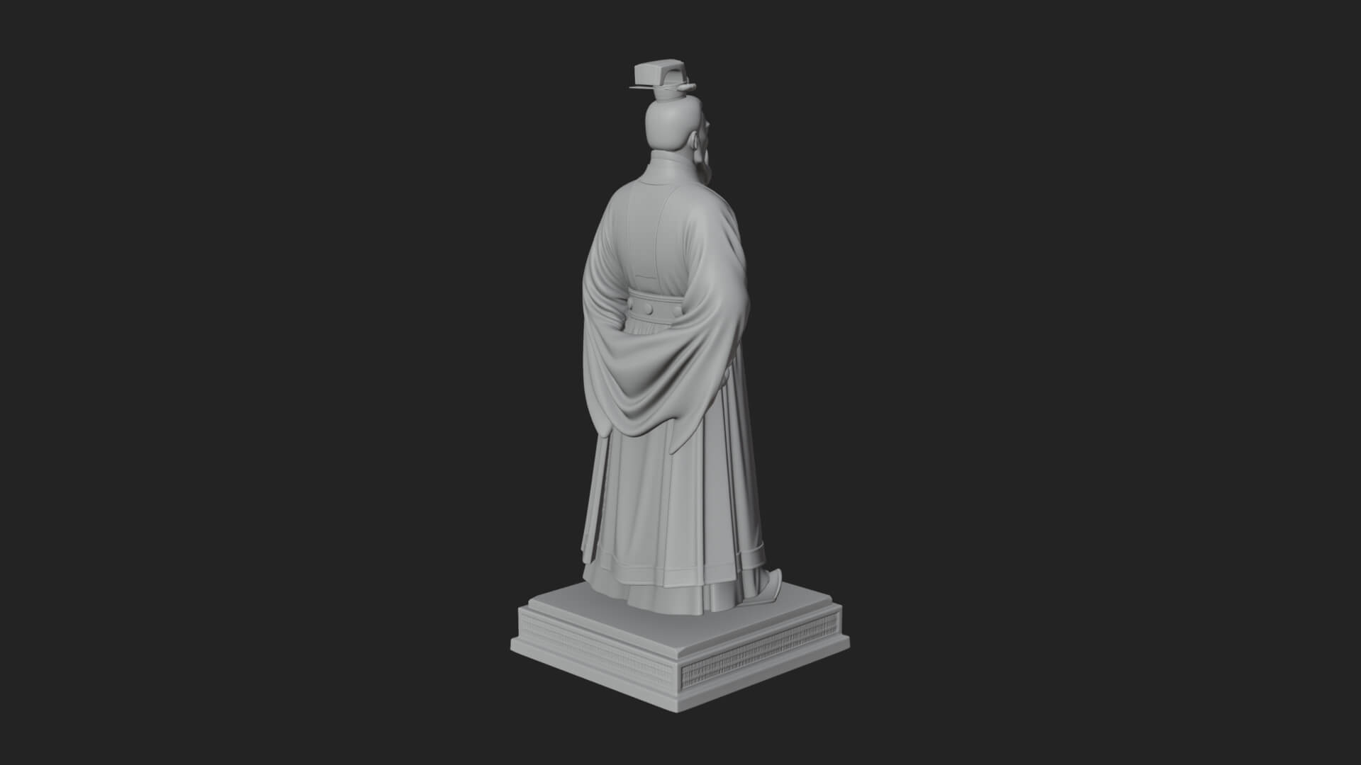 Court Official Robe Statue Design 4 3D Print Model 3D Model