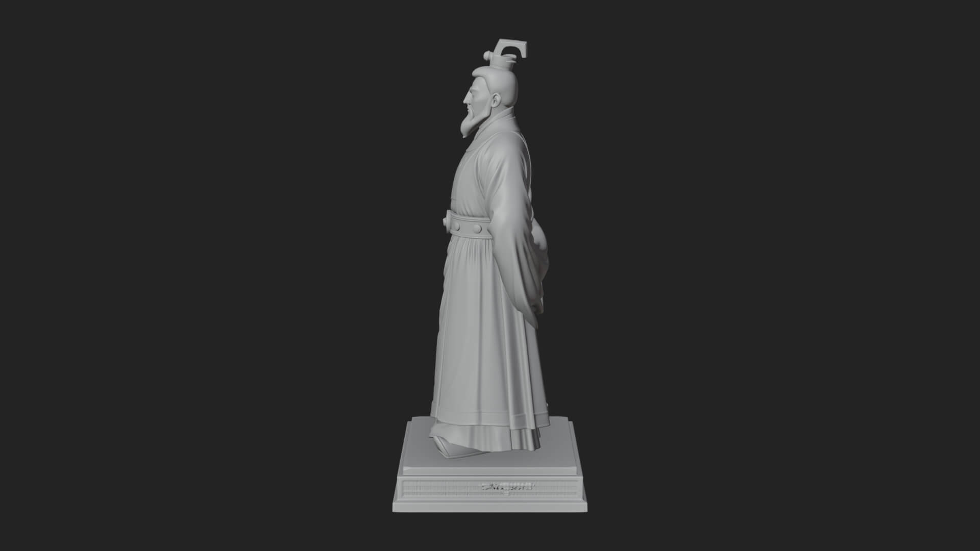 Court Official Robe Statue Design 4 3D Print Model 3D Model