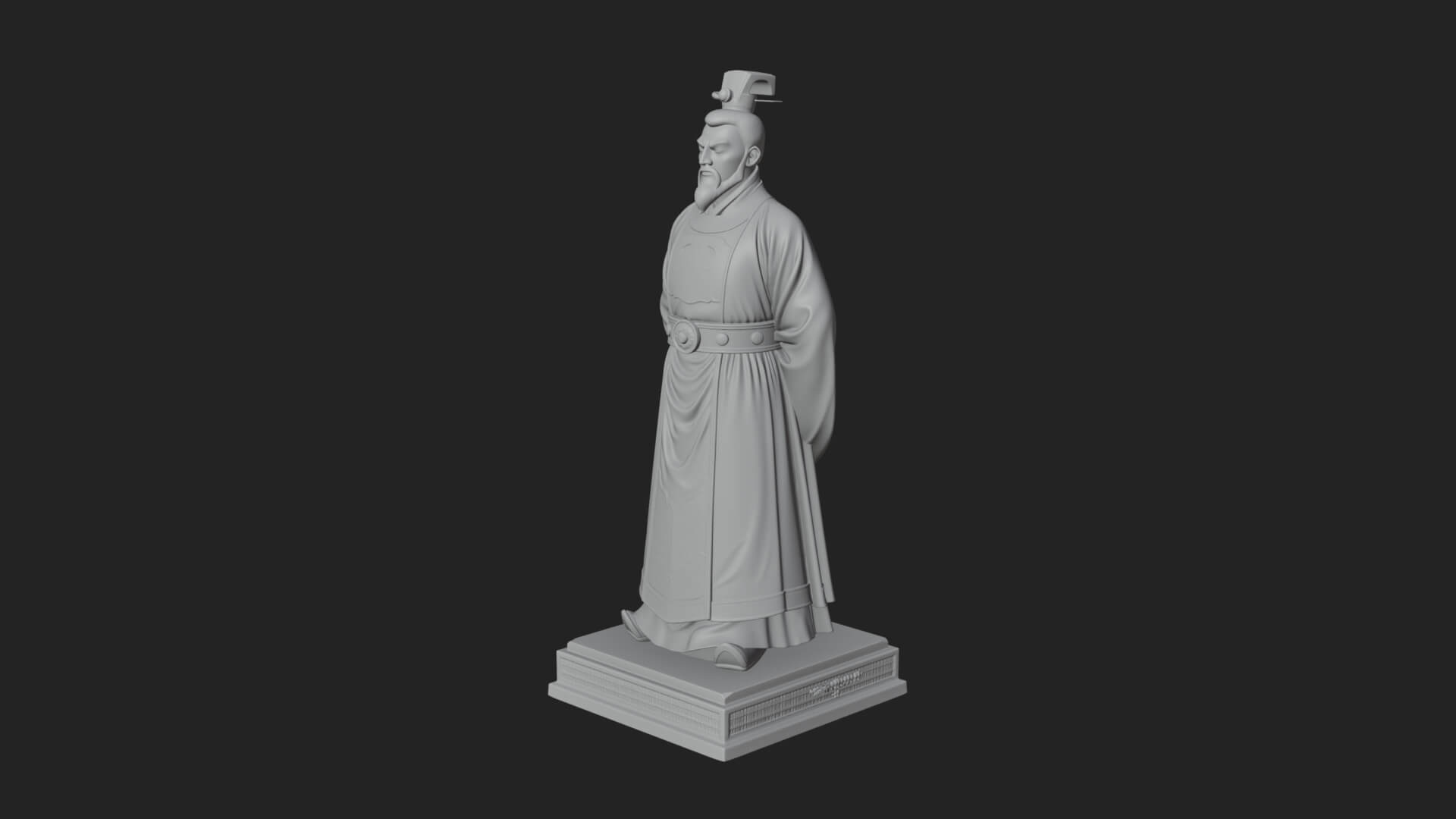 Court Official Robe Statue Design 4 3D Print Model 3D Model