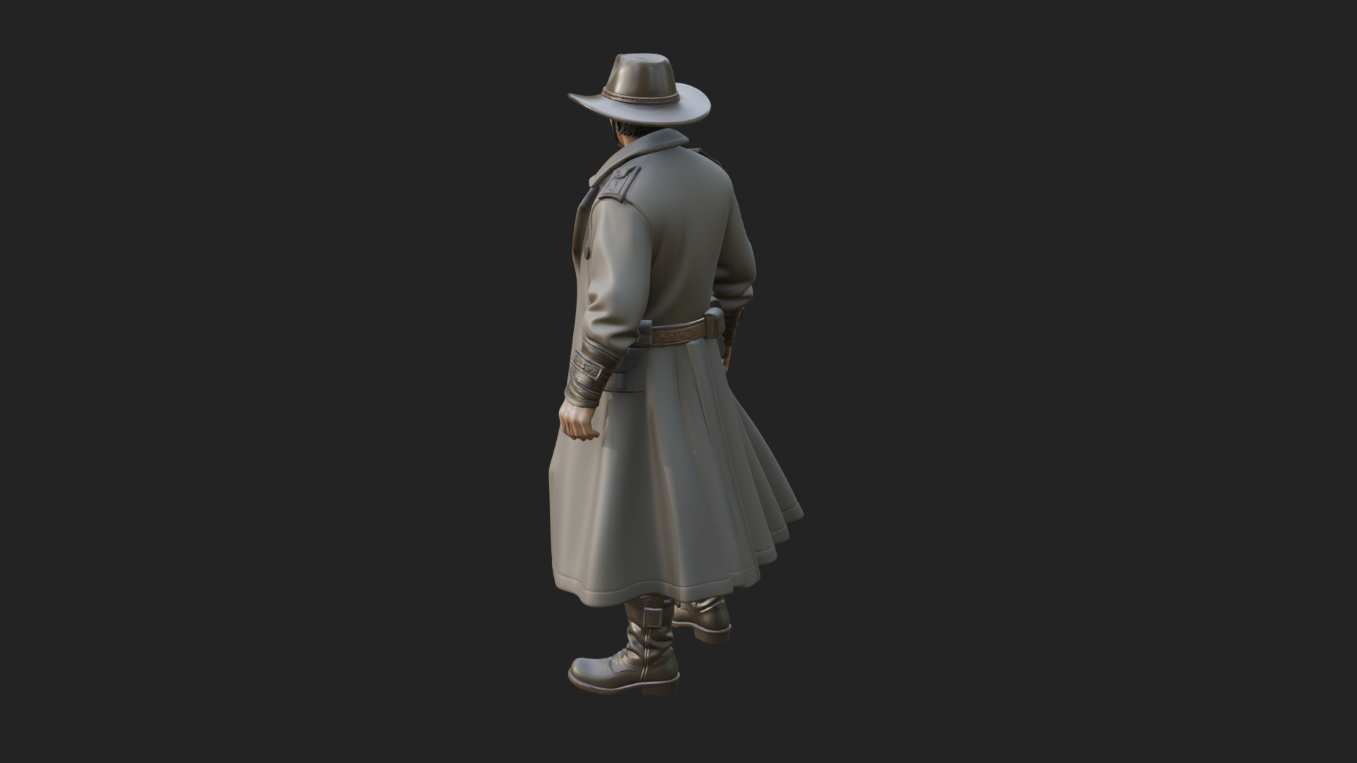 Cowboy Gunslinger Statue Design 4 3D Print Model 3D Model