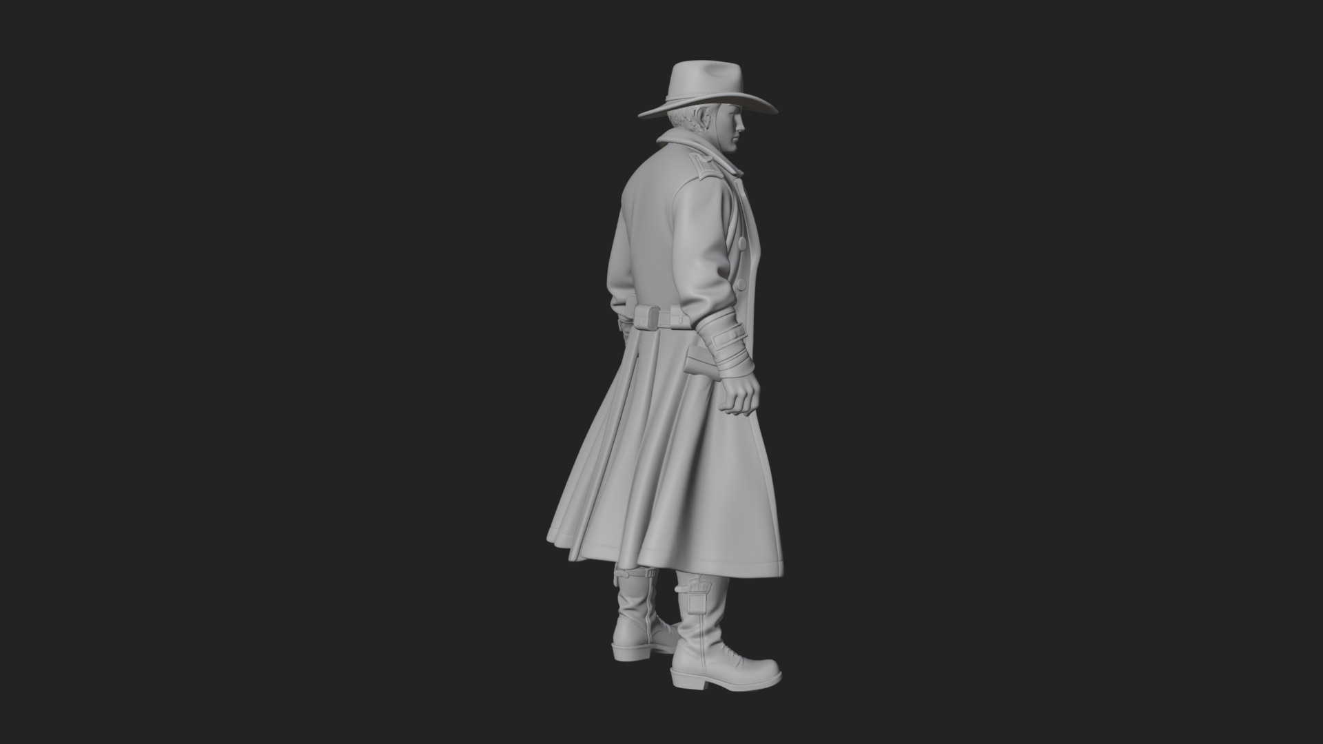 Cowboy Gunslinger Statue Design 4 3D Print Model 3D Model