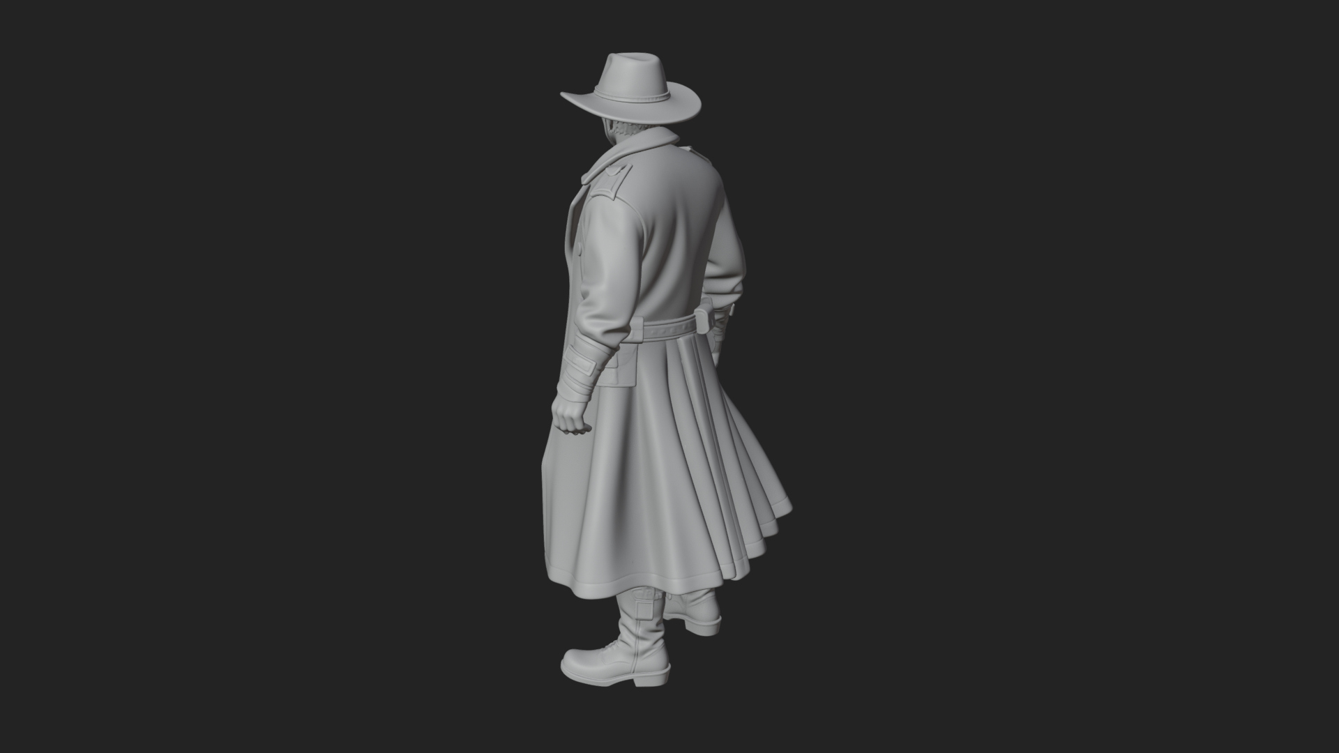 Cowboy Gunslinger Statue Design 4 3D Print Model 3D Model