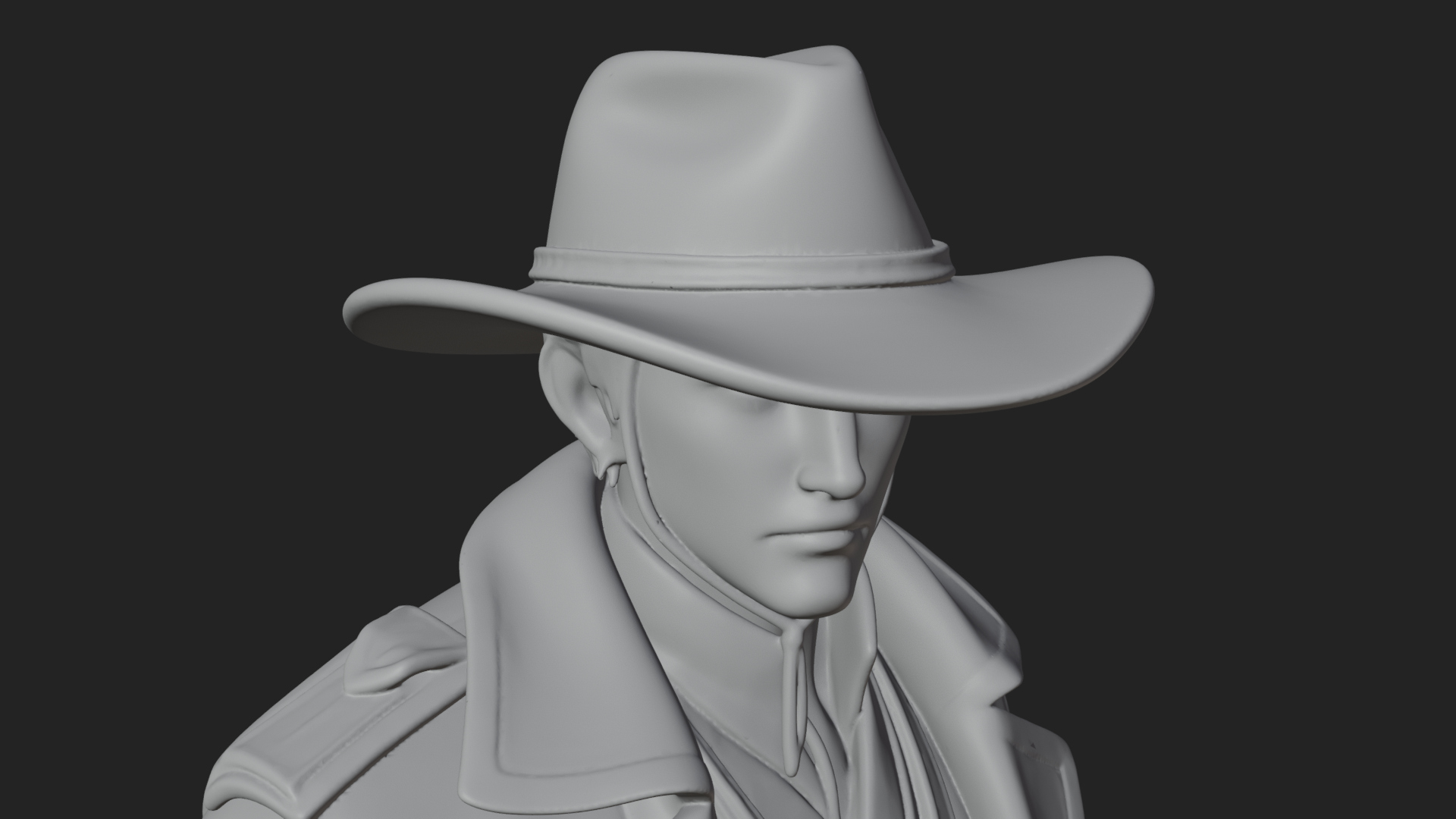 Cowboy Gunslinger Statue Design 4 3D Print Model 3D Model