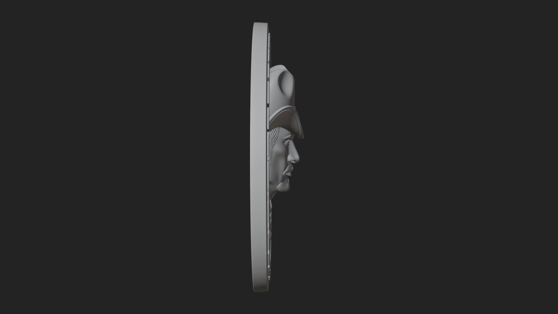 Cowboy Hat Oval Relief Plaque Design 1 3D Print Model 3D Model