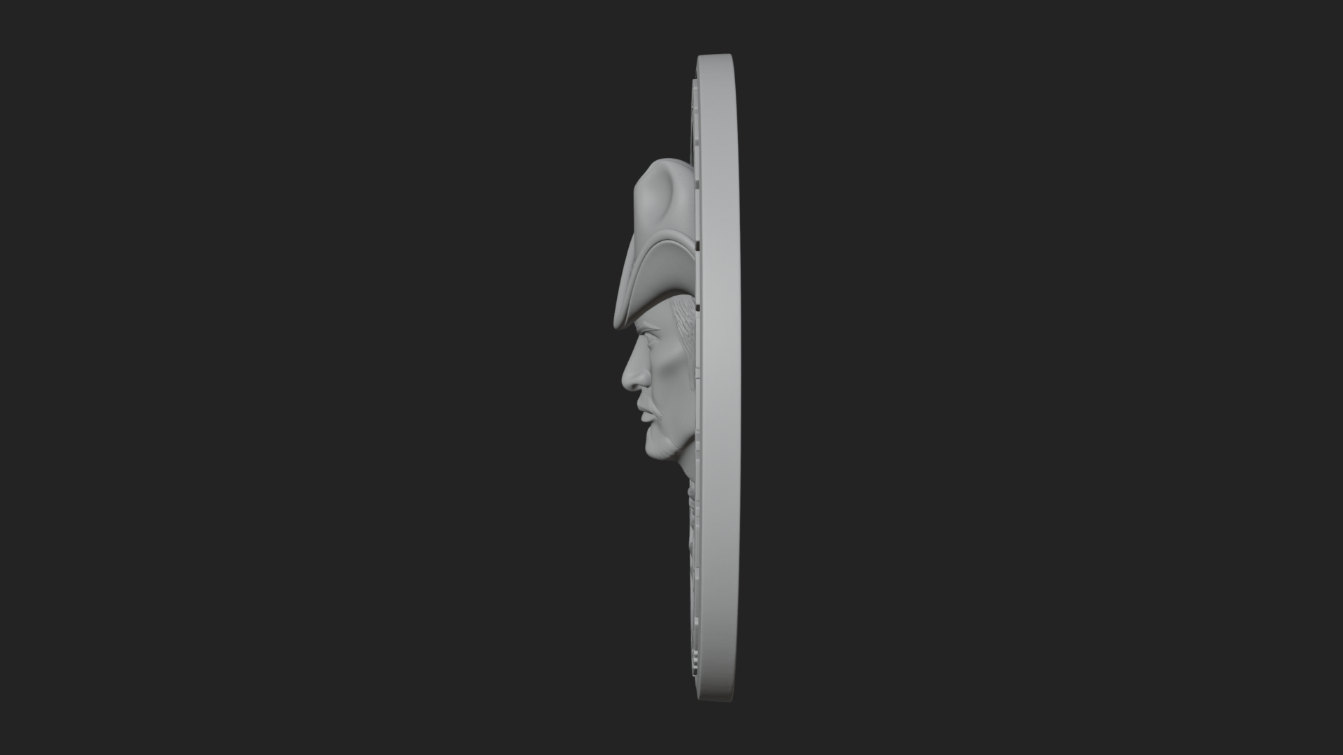 Cowboy Hat Oval Relief Plaque Design 1 3D Print Model 3D Model
