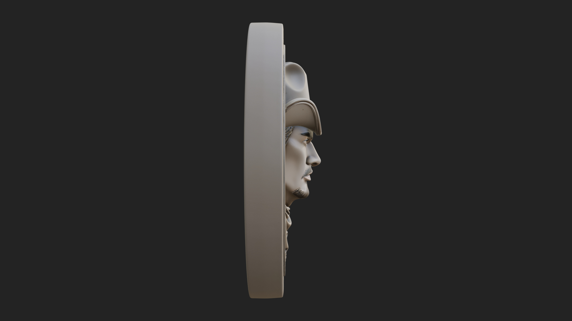 Cowboy Hat Oval Relief Plaque Design 2 3D Print Model 3D Model