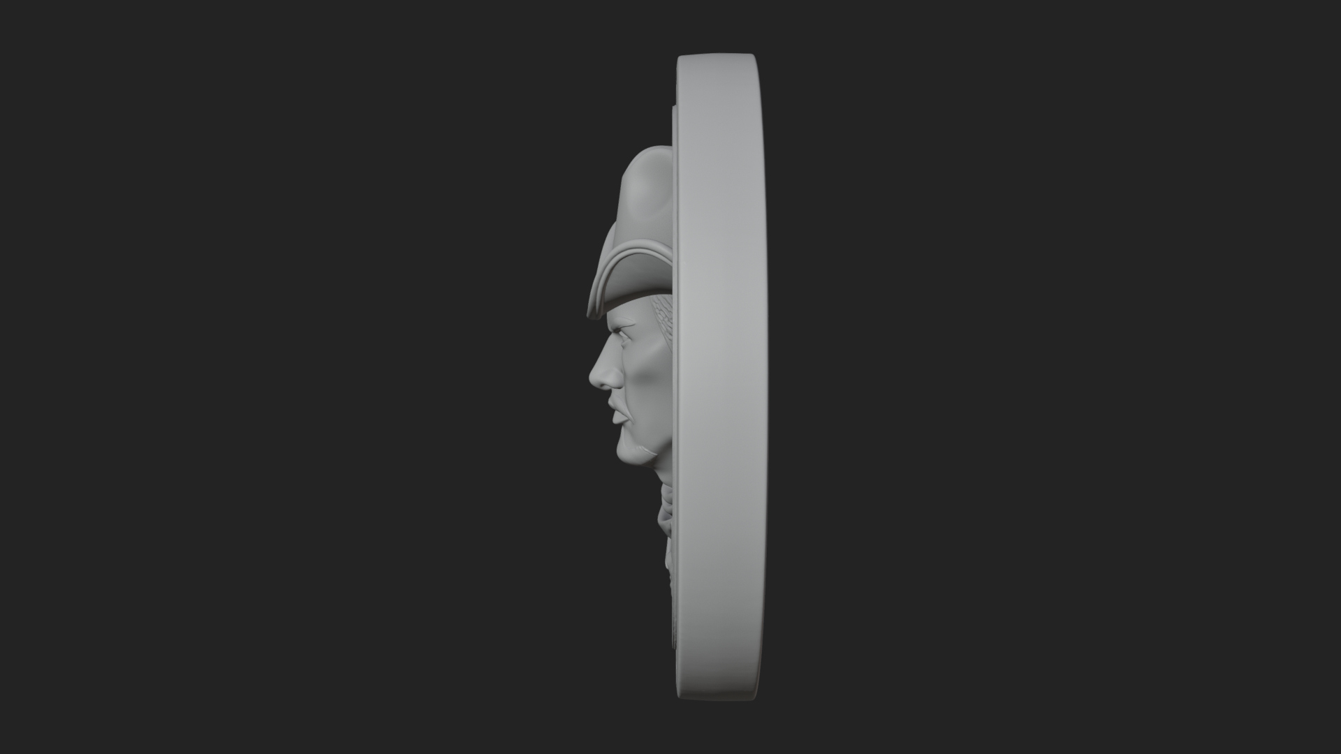 Cowboy Hat Oval Relief Plaque Design 2 3D Print Model 3D Model