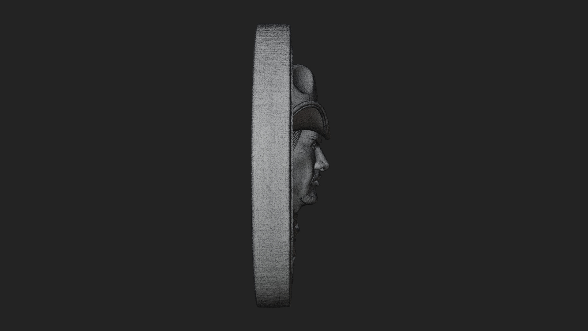 Cowboy Hat Oval Relief Plaque Design 2 3D Print Model 3D Model