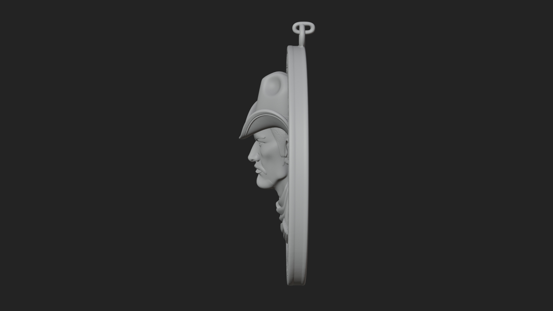 Cowboy Hat Oval Relief Plaque Design 3 3D Print Model 3D Model