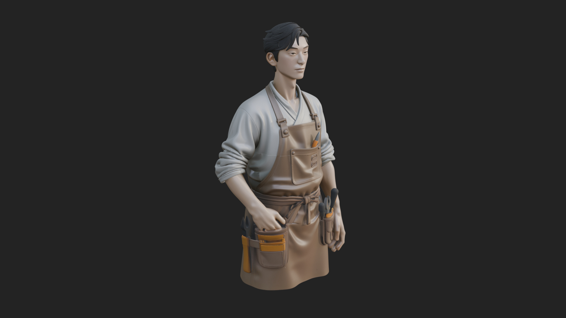 Craftsman Man Statue Design 1 3D Print Model 3D Model