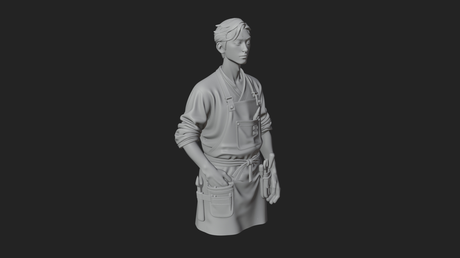 Craftsman Man Statue Design 1 3D Print Model 3D Model