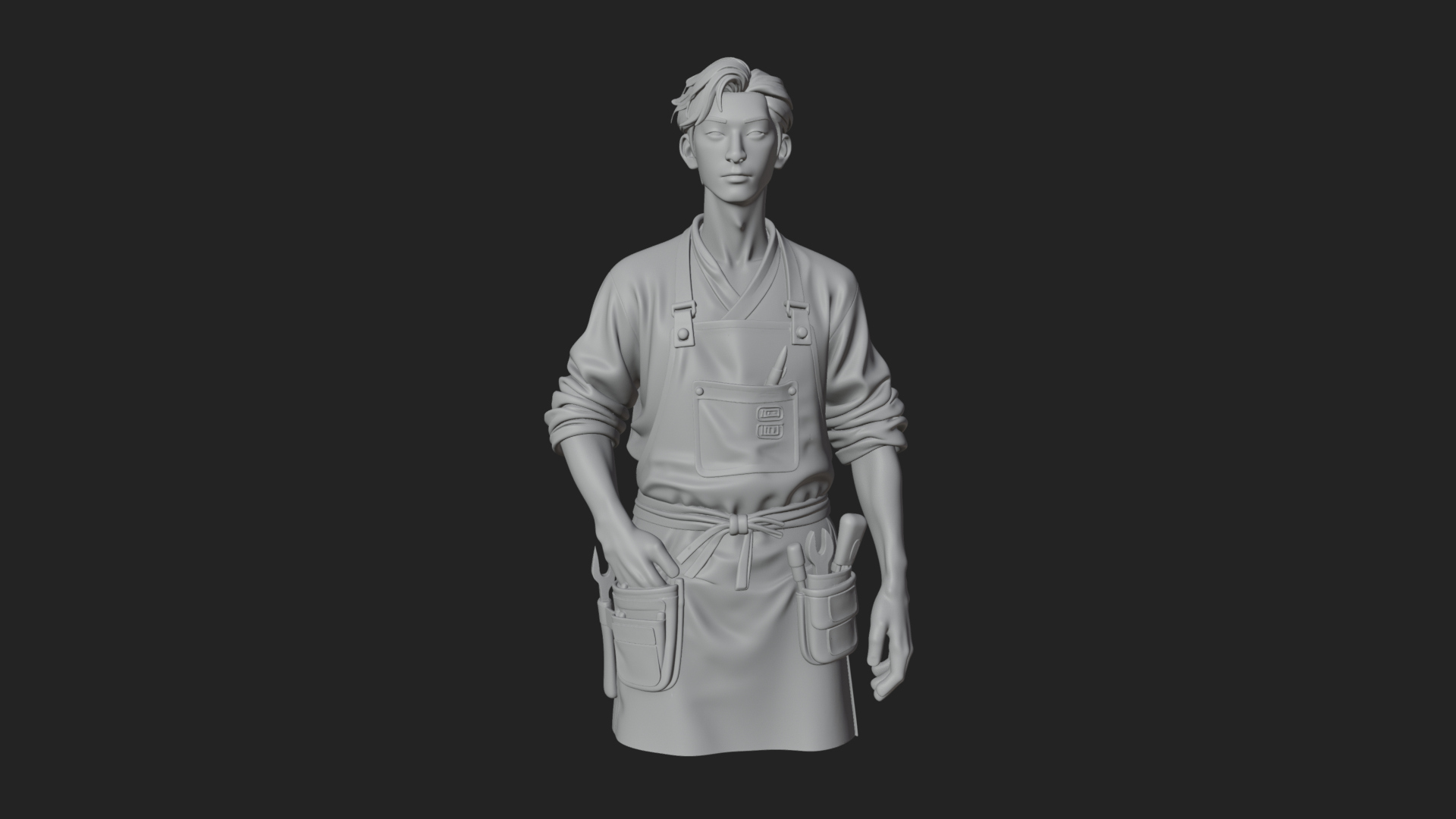 Craftsman Man Statue Design 1 3D Print Model 3D Model