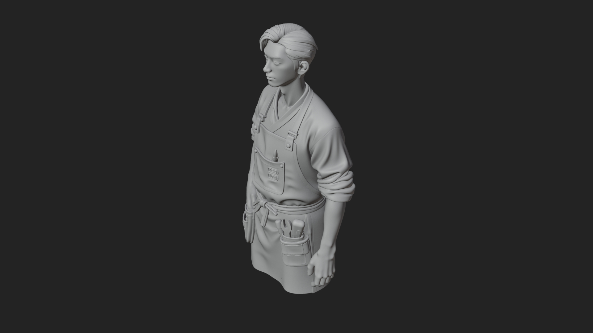 Craftsman Man Statue Design 1 3D Print Model 3D Model