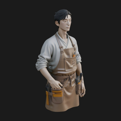 Craftsman Man Statue Design 1 3D Print Model