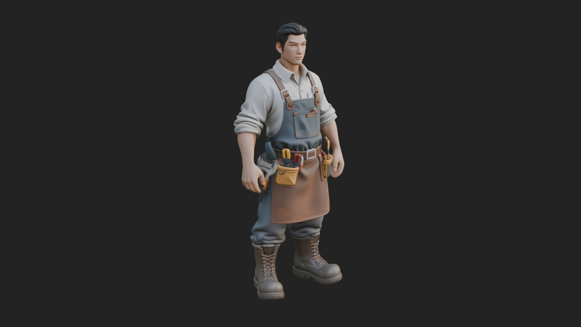 Craftsman Man Statue Design 2 3D Print Model 3D Model