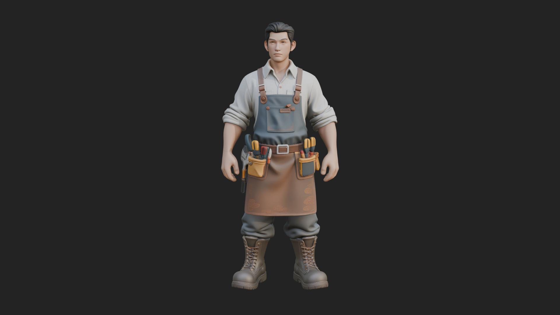 Craftsman Man Statue Design 2 3D Print Model 3D Model