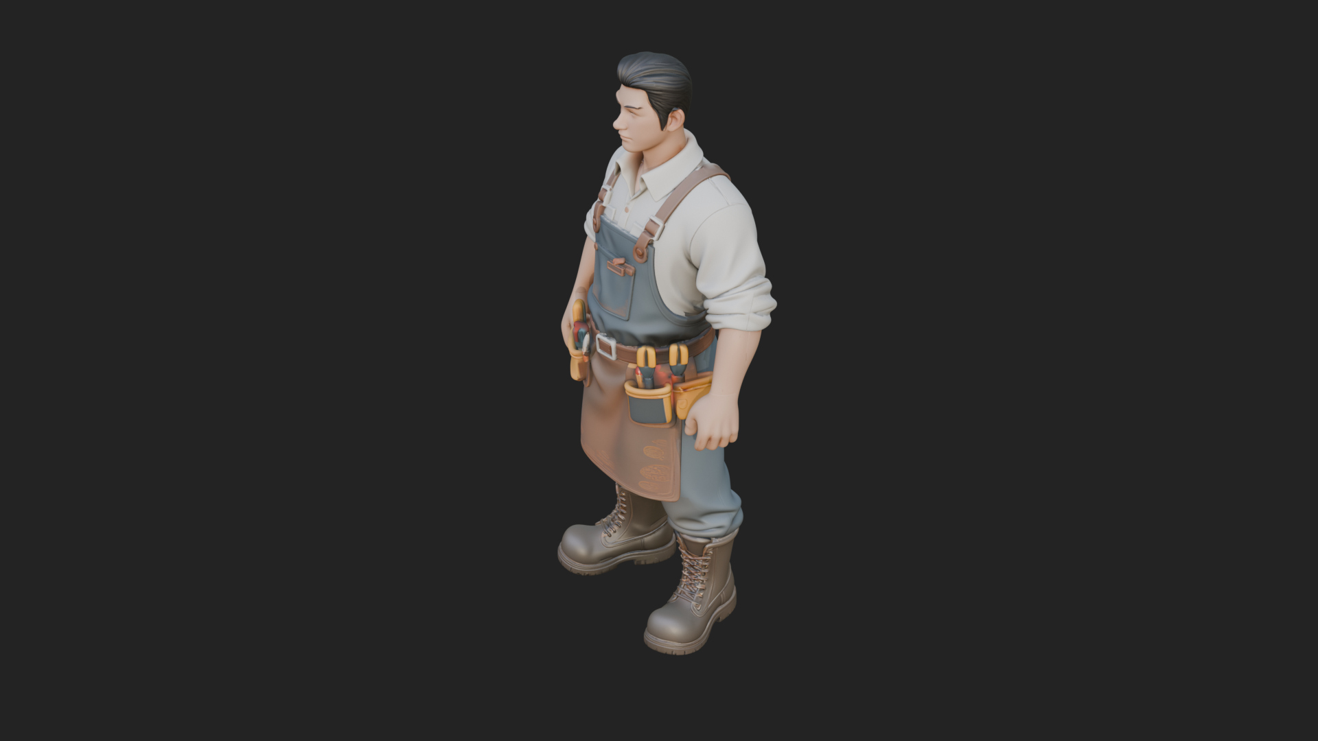 Craftsman Man Statue Design 2 3D Print Model 3D Model
