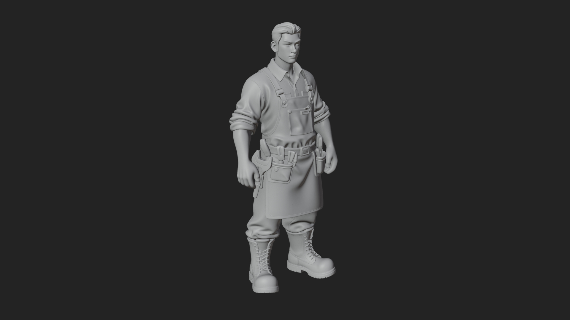 Craftsman Man Statue Design 2 3D Print Model 3D Model