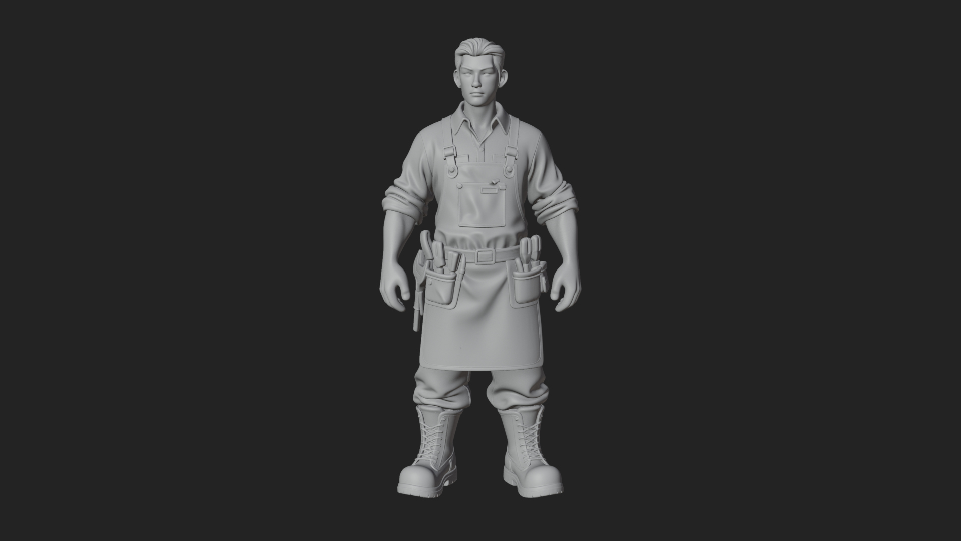 Craftsman Man Statue Design 2 3D Print Model 3D Model