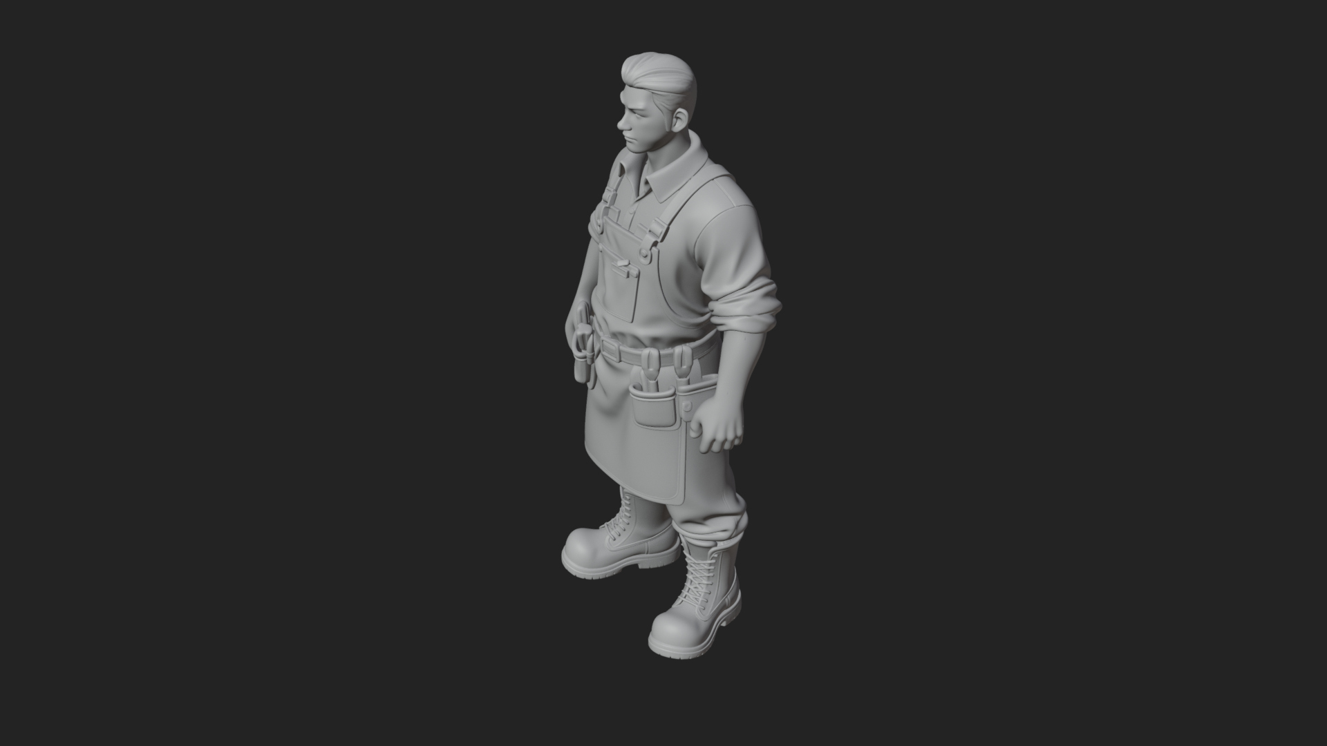 Craftsman Man Statue Design 2 3D Print Model 3D Model