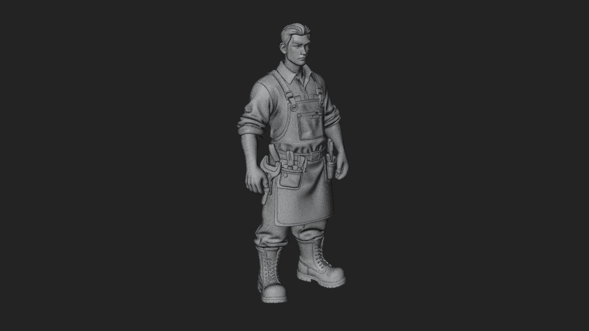 Craftsman Man Statue Design 2 3D Print Model 3D Model